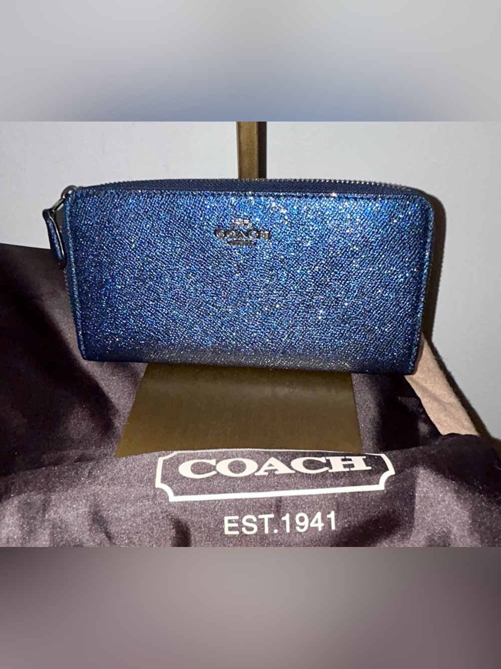 Coach Star Wars x Accordion Zip Wallet Cadet Navy with Glitter. Collector Piece